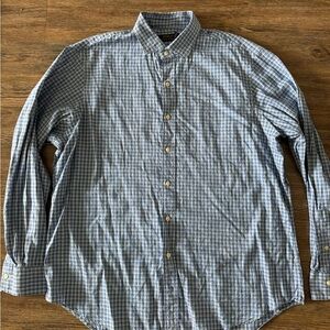 Polo Ralph Lauren Men Shirt XL Green Blue Plaid Long Sleeve